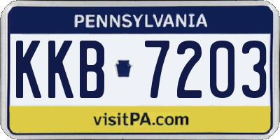 PA license plate KKB7203
