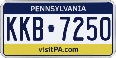 PA license plate KKB7250