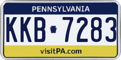 PA license plate KKB7283