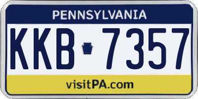 PA license plate KKB7357