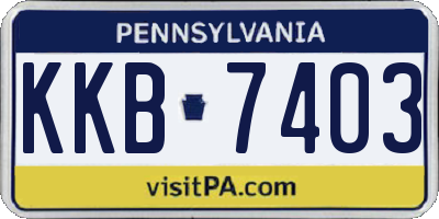 PA license plate KKB7403