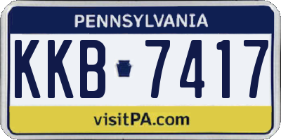PA license plate KKB7417