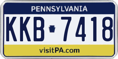PA license plate KKB7418