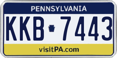 PA license plate KKB7443