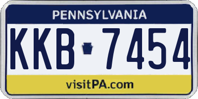 PA license plate KKB7454