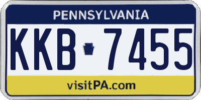 PA license plate KKB7455
