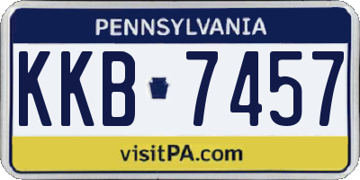 PA license plate KKB7457