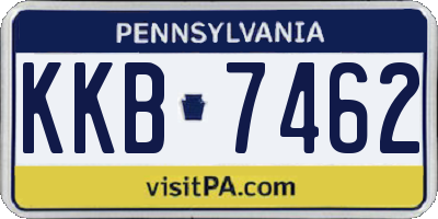 PA license plate KKB7462