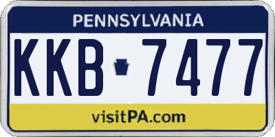 PA license plate KKB7477