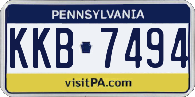 PA license plate KKB7494