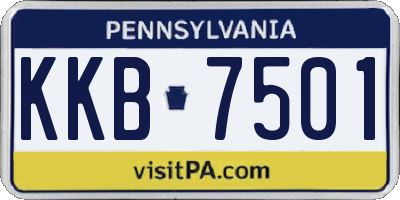 PA license plate KKB7501