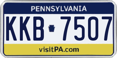 PA license plate KKB7507