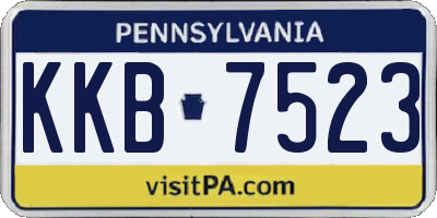 PA license plate KKB7523