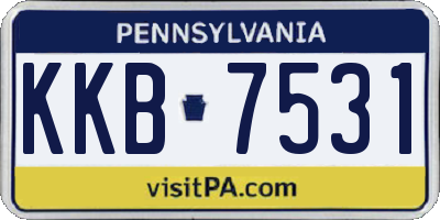 PA license plate KKB7531