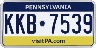 PA license plate KKB7539