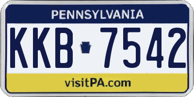 PA license plate KKB7542