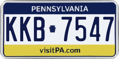 PA license plate KKB7547