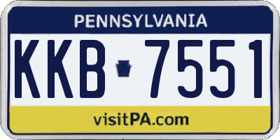 PA license plate KKB7551