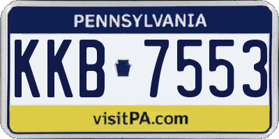 PA license plate KKB7553