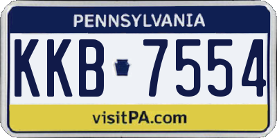 PA license plate KKB7554