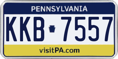 PA license plate KKB7557
