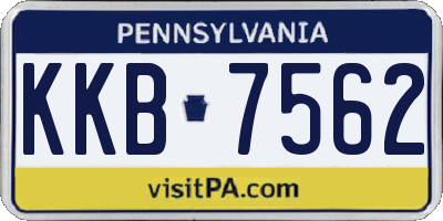 PA license plate KKB7562