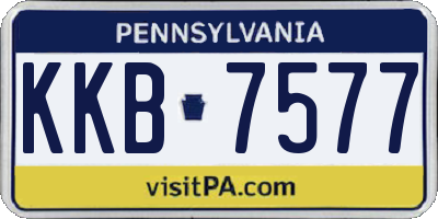 PA license plate KKB7577