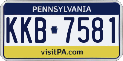 PA license plate KKB7581