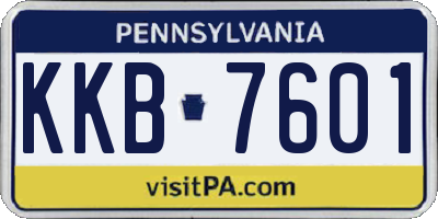PA license plate KKB7601