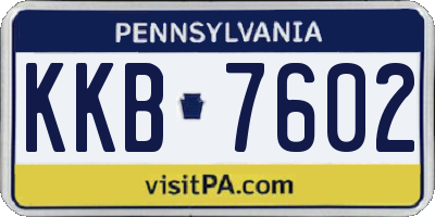 PA license plate KKB7602