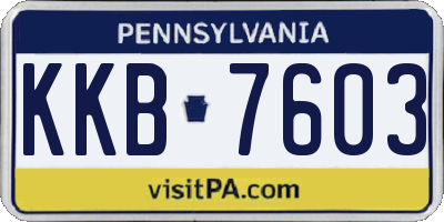 PA license plate KKB7603