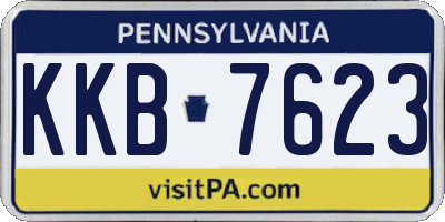 PA license plate KKB7623