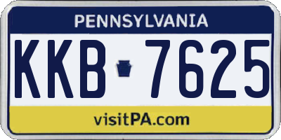 PA license plate KKB7625