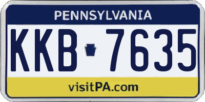 PA license plate KKB7635