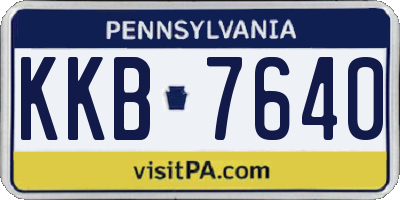 PA license plate KKB7640
