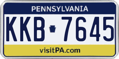 PA license plate KKB7645