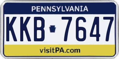 PA license plate KKB7647