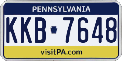 PA license plate KKB7648