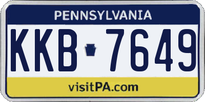 PA license plate KKB7649