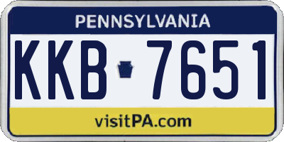 PA license plate KKB7651