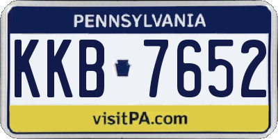 PA license plate KKB7652