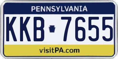 PA license plate KKB7655