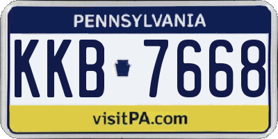 PA license plate KKB7668