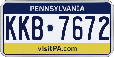 PA license plate KKB7672