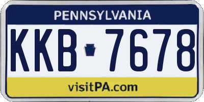 PA license plate KKB7678