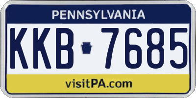 PA license plate KKB7685