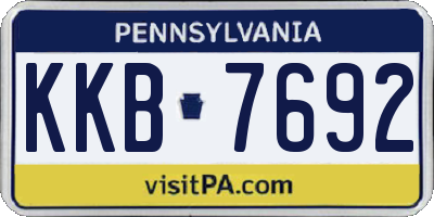 PA license plate KKB7692