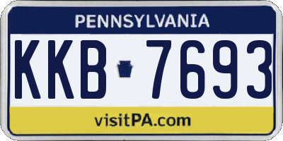 PA license plate KKB7693