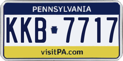 PA license plate KKB7717