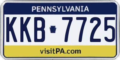 PA license plate KKB7725